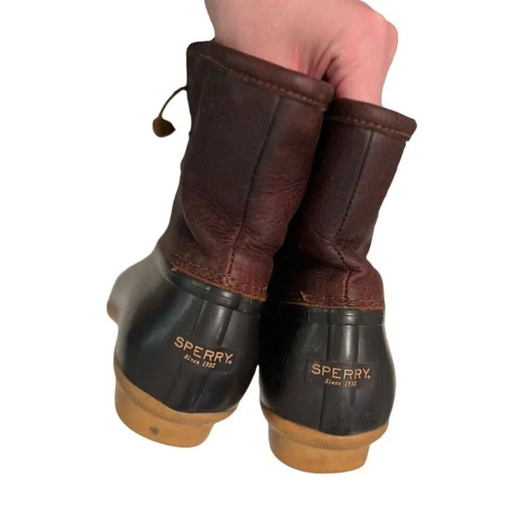 Sperry Saltwater Duck Boot Tan/Dark Brown Size 10 Water Resistance Women’s - Picture 9 of 10